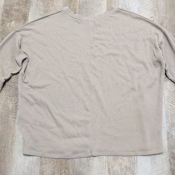 Cherish Neutral Beige Ribbed Sweater Top - Picture 8 of 11